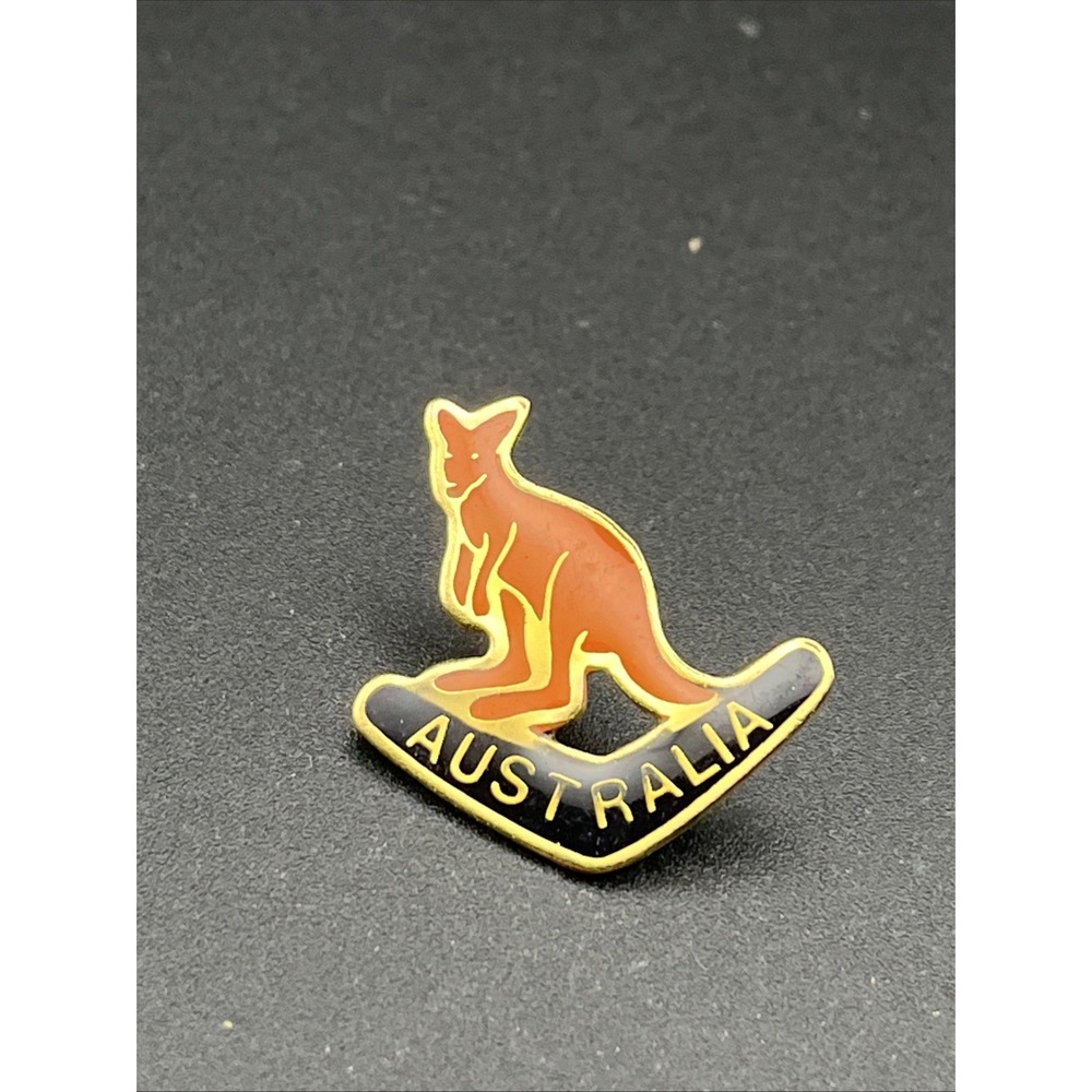Vintage Australia Kangaroo‎ Boomerang Lapel Hat Pin